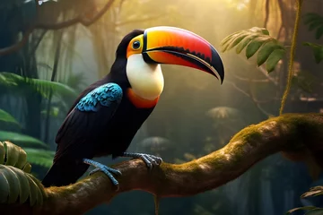 Ingelijste posters Radiant Toucan Singing Close-Up View       © Harmony