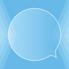 blue box for any text with box and arrow. empty dialog window. Web banner vector illustration.