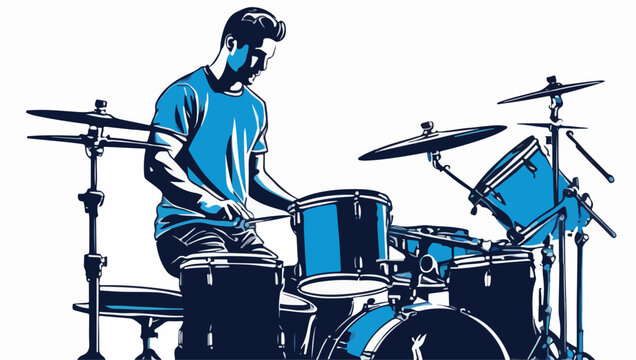 Un hombre tocando la bater&iacute;a 
