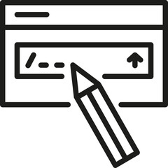 Prompt engineering. Line vector icon. Writing command for ai chatbot