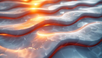 Waves made of marble stone with light as material or background