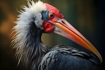 Fototapeta premium Regal Black-Necked Stork Wading Close-Up View