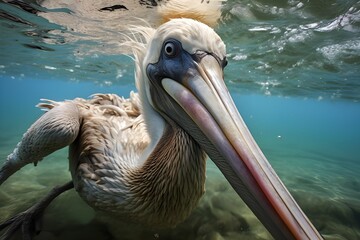 Regal Black-Necked Stork Wading Close-Up View - obrazy, fototapety, plakaty
