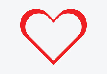 Human heart symbol. Heart symbol icon - red simple outlined, isolated - vector. Vector illustration. Eps file 343.