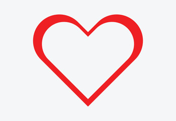 Human heart symbol. Heart symbol icon - red simple outlined, isolated - vector. Vector illustration. Eps file 343.