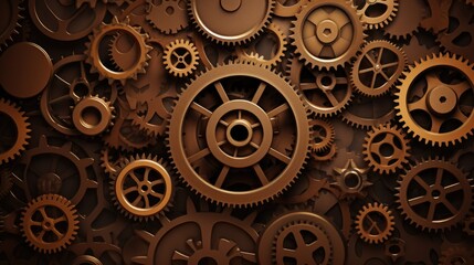  Gears Background in Brown color