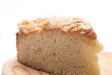 cake with almond cover, homemade sweet