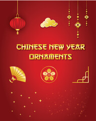 a vector template of chinese new year post design