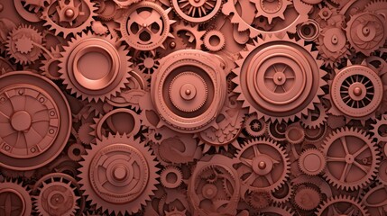 Gears Background in Salmon color