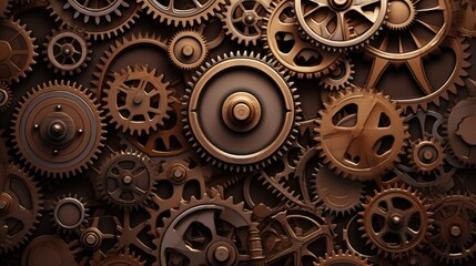 Gears Background in Umber color