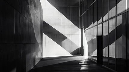 Fototapeta premium Monochrome Architecture: Interplay of Light and Shadow