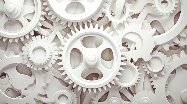 Gears Background in White color.