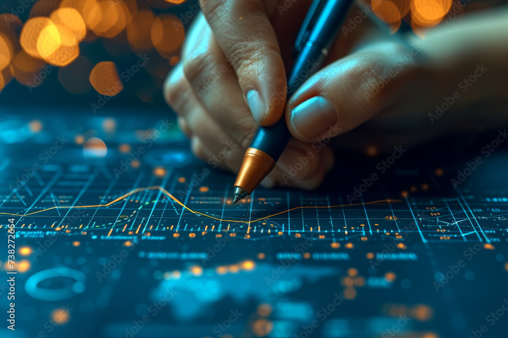 Poster a financial expert analyzing charts and graphs communicates the critical role of data-driven decisio