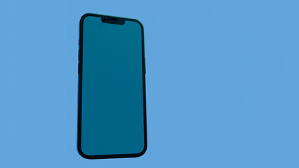 3D mold representation of a cell phone in a blue environment