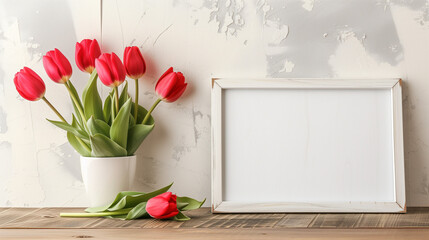 Spring Frame Mock Up | Tulips | Pastel Colors 