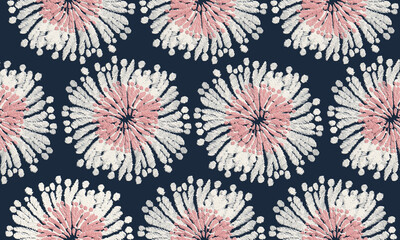 Damask Ikat floral seamless pattern. flower embroidery. design for fashion women, texture, fabric, clothing, wrapping paper, curtains, and decoration. vintage wallpaper