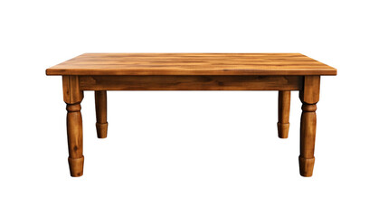 Wooden table isolated on transparent background.