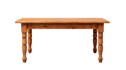 Wooden table isolated on transparent background.