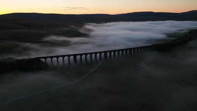 Aerial of The Ribblehead Viaduct at Dawn North Yorkshire
Settle, England, United Kingdom