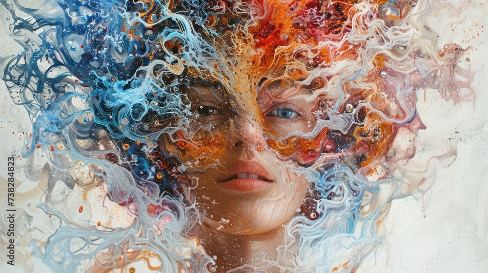 Poster generative adversarial networks in art, ai creating unique pieces - abstract creativity