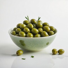 green olives in a bowl
