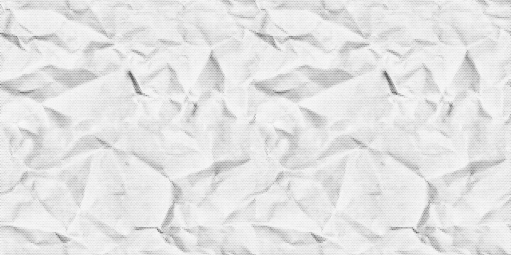 Seamless paper pattern in retro collage style. Paper with a halftone or grain effect. Vector Texture of crumpled paper.