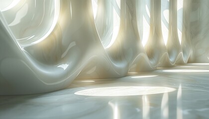 white pattern background 3D with bright light