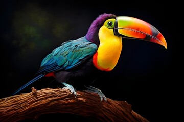 Obraz premium Vibrant Vista A Close-Up of the Rainbow Toucan