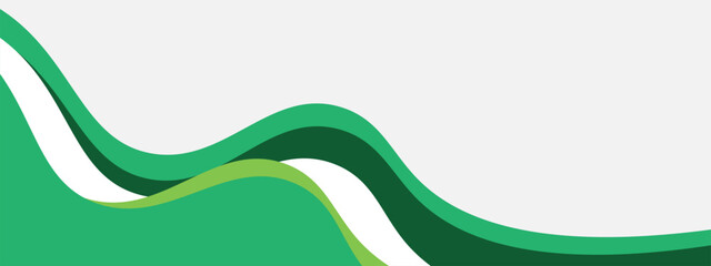 Abstract dark green gradient banner template with dynamic background curve shapes. Modern light green business webinar banner design for web, backdrop, brochure, website, landing page, presentation