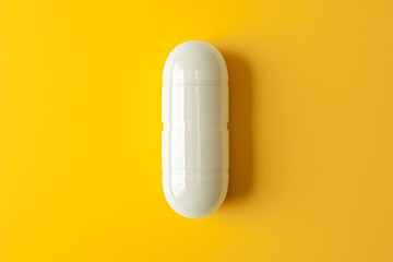 pill with a white color and a capsule shape and a health overlay on the medicine