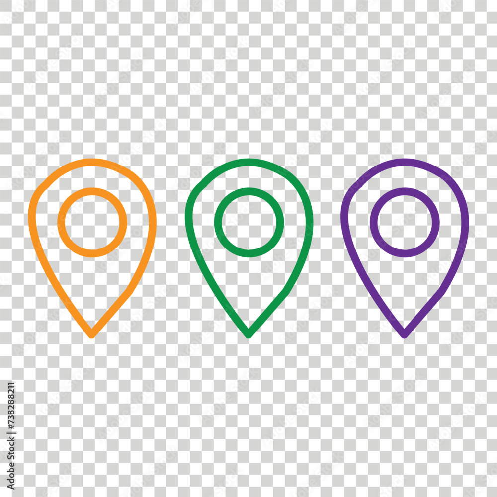 Poster pin icon isolated on transparent background. simple and editable pin icons. modern icon vector illus
