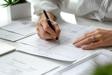 close up of a person signing documents