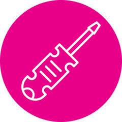 Screwdriver Line Circle Icon