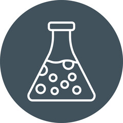 Chemical Flask Line Circle Icon