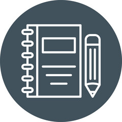 Notebook Line Circle Icon