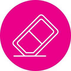 Eraser Line Circle Icon