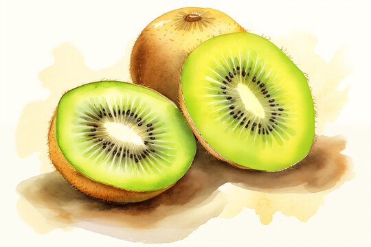 kiwi fruit watercolor style 