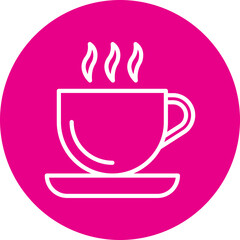 Cup Line Circle Icon