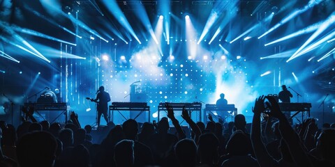 AI-controlled lighting and visual effects on a live concert