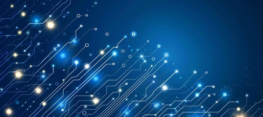 Futuristic 3d paper circle circuit board design, hi tech digital connection communication concept