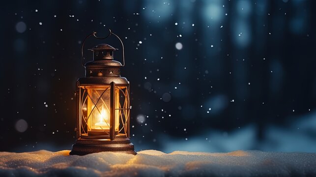 Flickering lights on a snow background