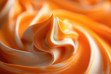 Exquisite close up of a creamy, citrus flavored soft serve ice cream, its swirls capturing the essence of refreshment - obrazy, fototapety, plakaty