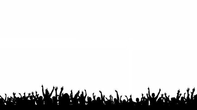 Silhouette of Large Crowd Having Fun, Cheering at Sports Events, Concerts, Festivals, Parties