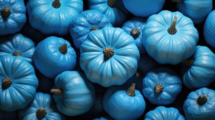 The background of many pumpkins is in Arctic Blue color - obrazy, fototapety, plakaty
