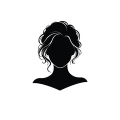 Vector illustration of a woman's hairstyle. Silhouette.