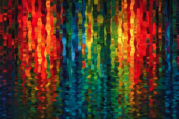 Reflective Journey through Nature, Abstract Water Patterns and Textures, Vivid Autumn Nights by the River
