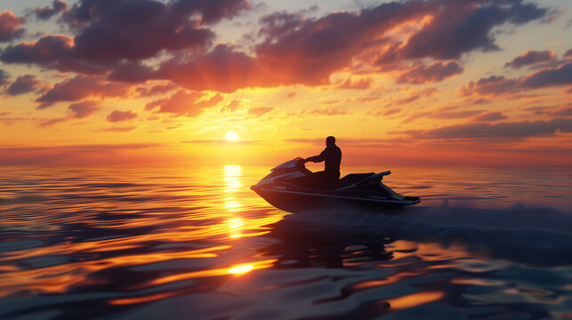 aerial view of a person on jetsky