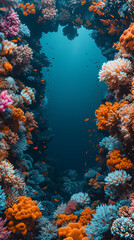 Naklejka na ściany i meble colorful coral reef underwater shot