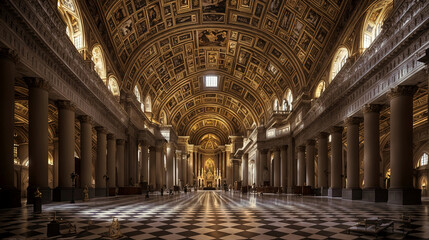 Interior of the Halls of Vatican - obrazy, fototapety, plakaty