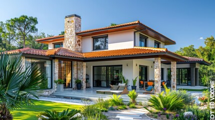 Obraz premium Beautiful modern villa in Mediterranean style